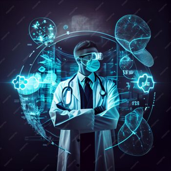 A clinician working with an AI-driven diagnostic interface